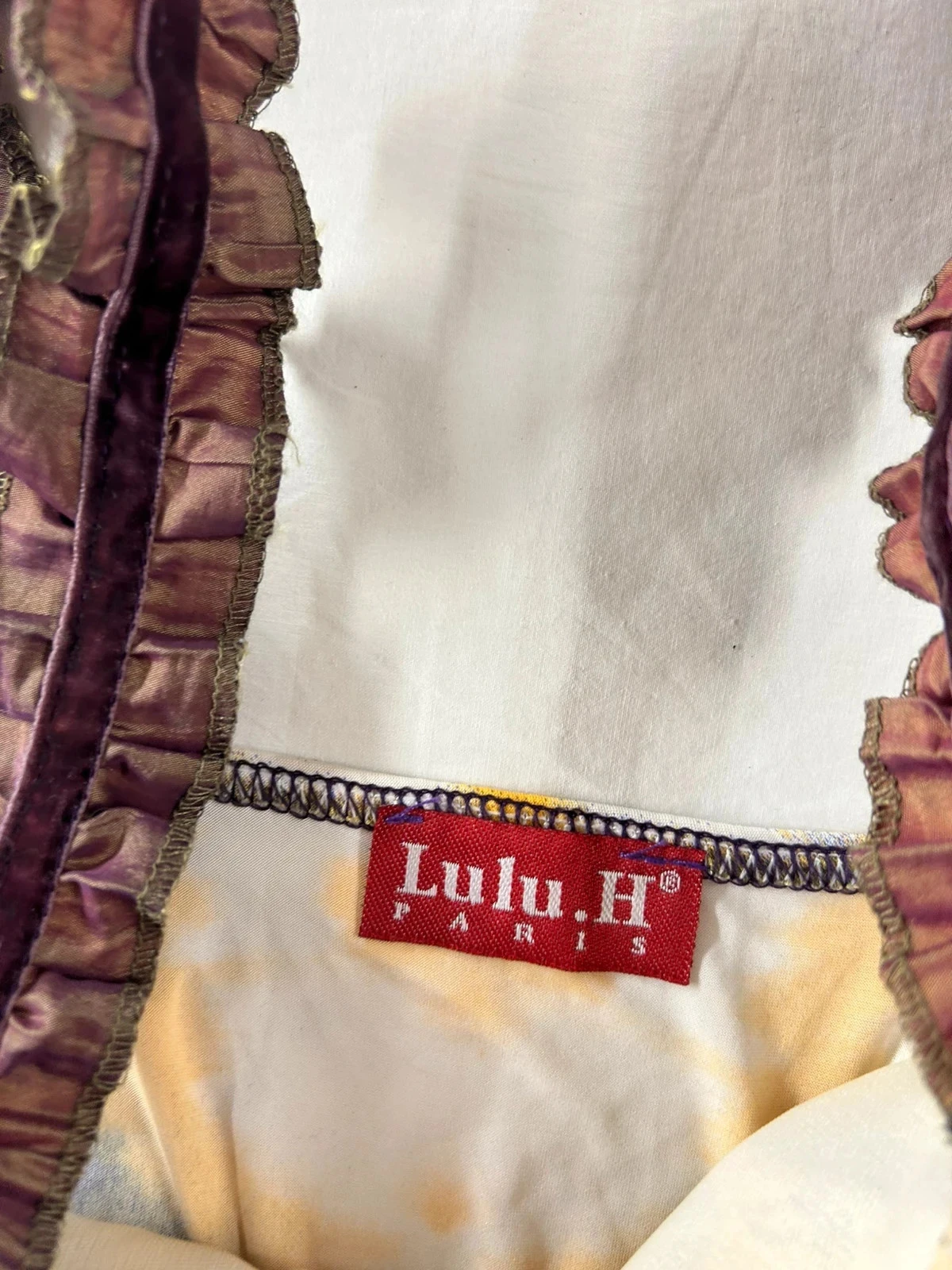 Vintage multicolored patterned lulu h. Paris lace dress – photo 7